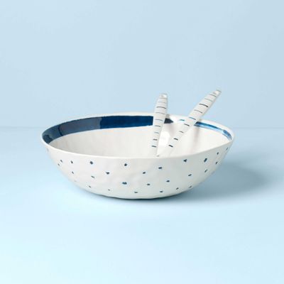 Lenox Blue Bay Melamine Salad Bowl With Servers, MPN: 895238, UPC: 194372027281