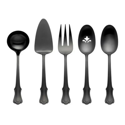 Oneida James Street Satin Black 5 Piece Hostess Set, MPN: 897921, UPC: 079363149442