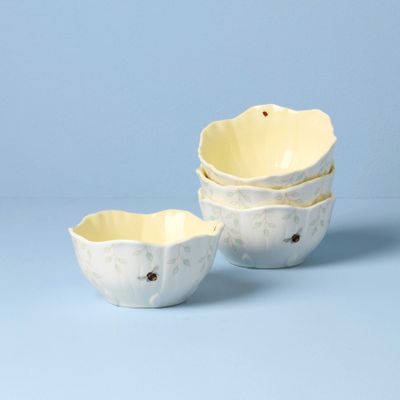 Lenox Butterfly Meadow Floral Set of 4 Dessert Bowls - Yellow, MPN: 897771, UPC: 194372038263