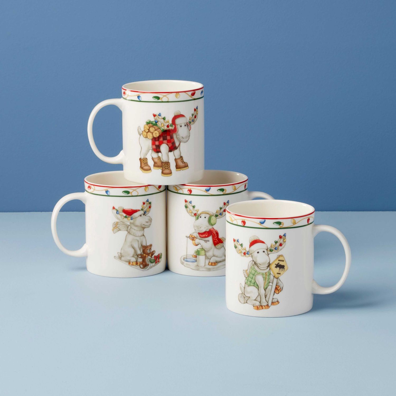 Lenox Merry Marcel Moose 4-Piece Mug Set, MPN: 883449, UPC: 882864801340