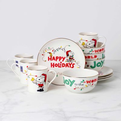 Lenox Snoopy Christmas 12-Piece Dessert Set, MPN: 896326, UPC: 194372030908