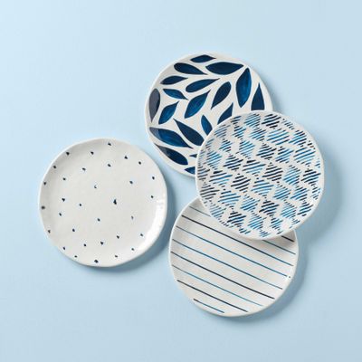Lenox Blue Bay Melamine Assorted Accent Plates Set of 4, MPN: 895235, UPC: 194372027250