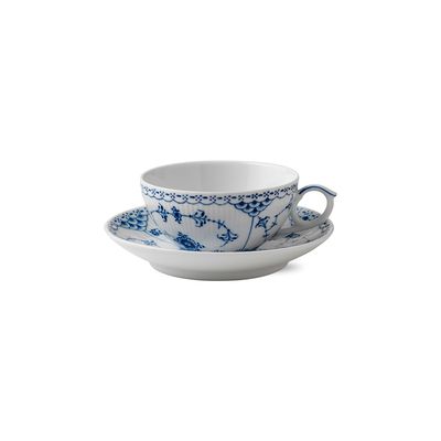 Royal Copenhagen Blue Fluted Half Lace Cup and Saucer 20 cl, MPN: 1017206, UPC: 5705140157298