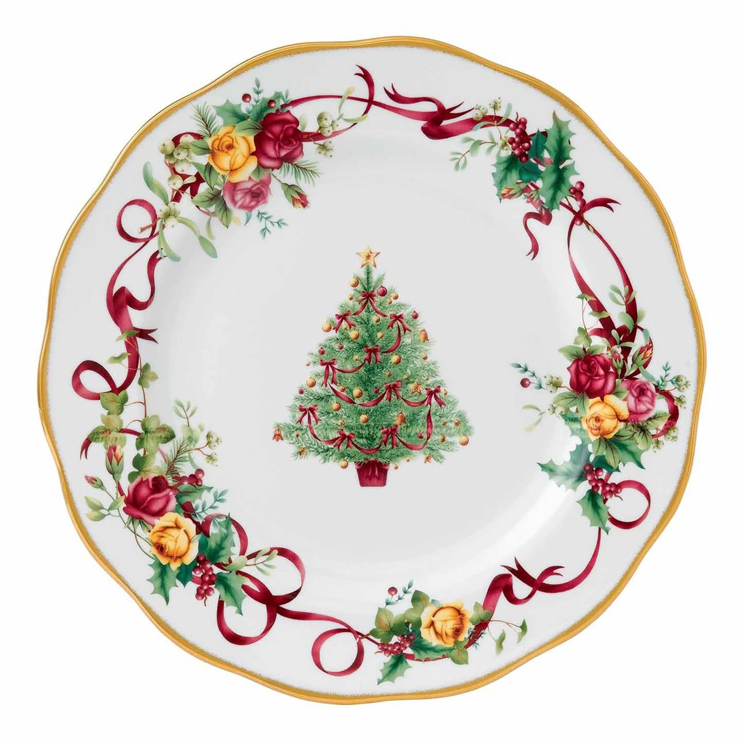 Royal Albert Old Country Roses Christmas Tree Plate 27cm 10.6 Inch, MPN: IOCRCT00100, UPC: 65238375…