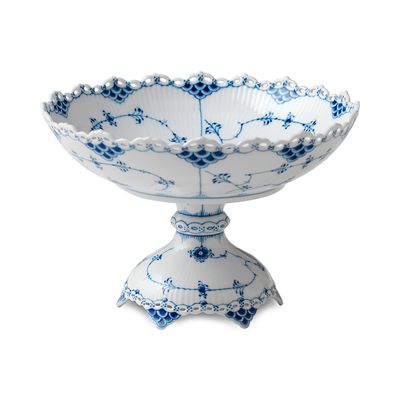 Royal Copenhagen Blue Fluted Full Lace Bowl on High Foot 140 cl, MPN: 1017234, UPC: 5705140160069