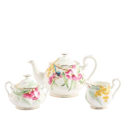 Royal Albert Miranda Kerr Australiana Teapot Sugar Cream White 3 Piece, MPN: 1076833, UPC: 70158748…