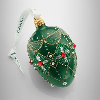 Waterford Holiday Heirlooms Green &amp; red oval bauble, MPN: 1080348, UPC: 701587493024
