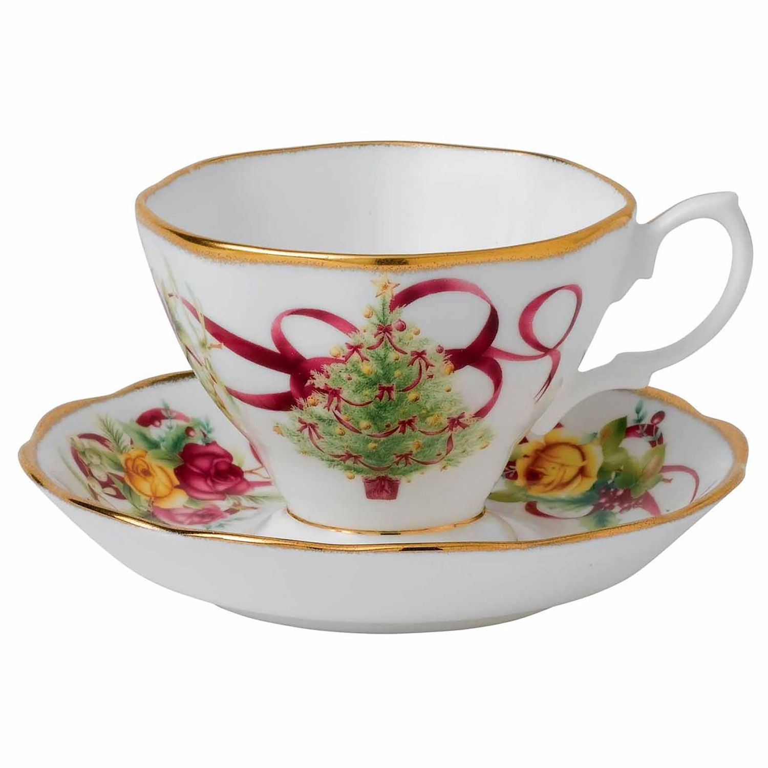 Royal Albert Old Country Roses Christmas Tree Teacup &amp; Saucer, MPN: IOCRCT04698, UPC: 652383741492