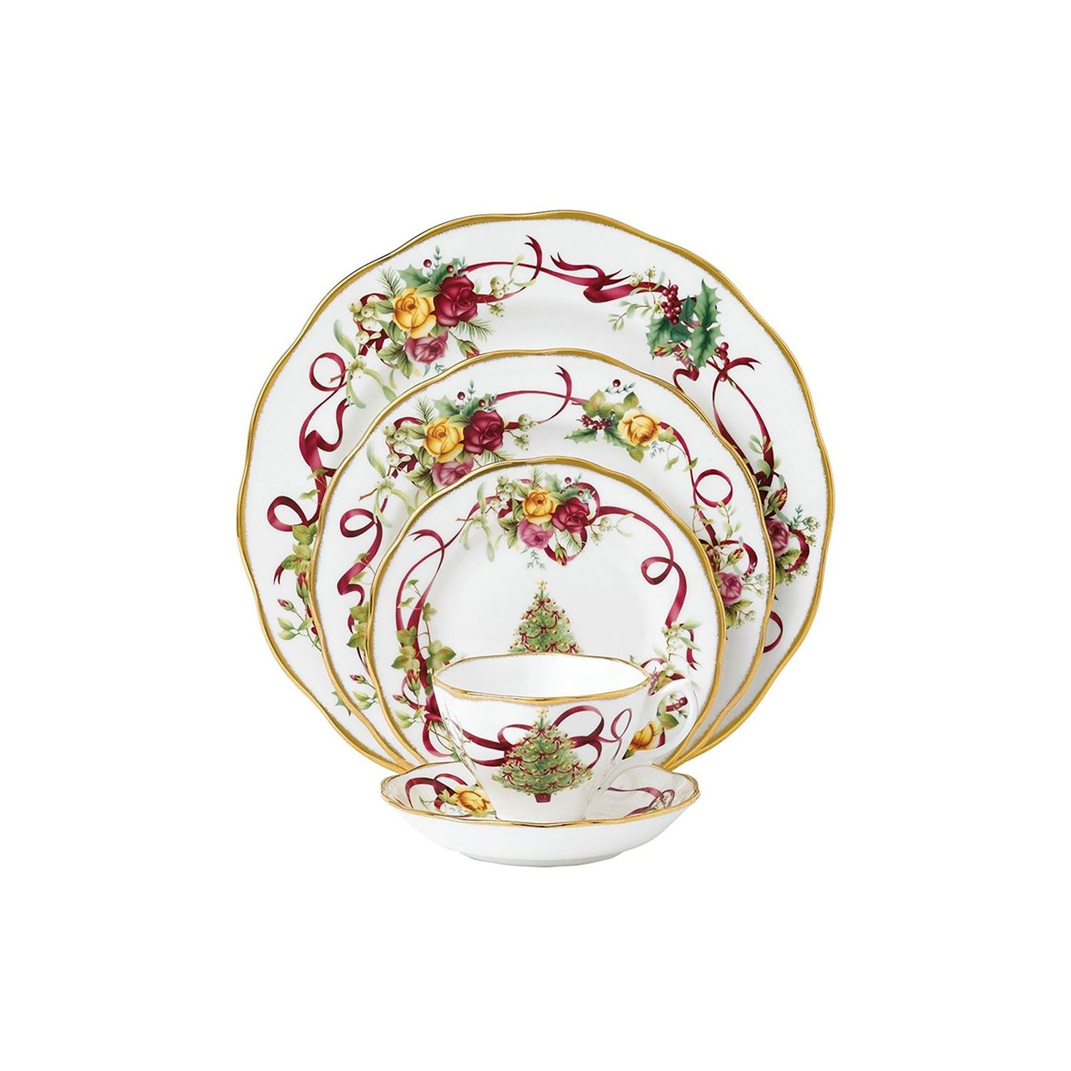 Royal Albert Old Country Roses Christmas Tree 5 Piece Set, MPN: IOCRCT00813, UPC: 652383751507