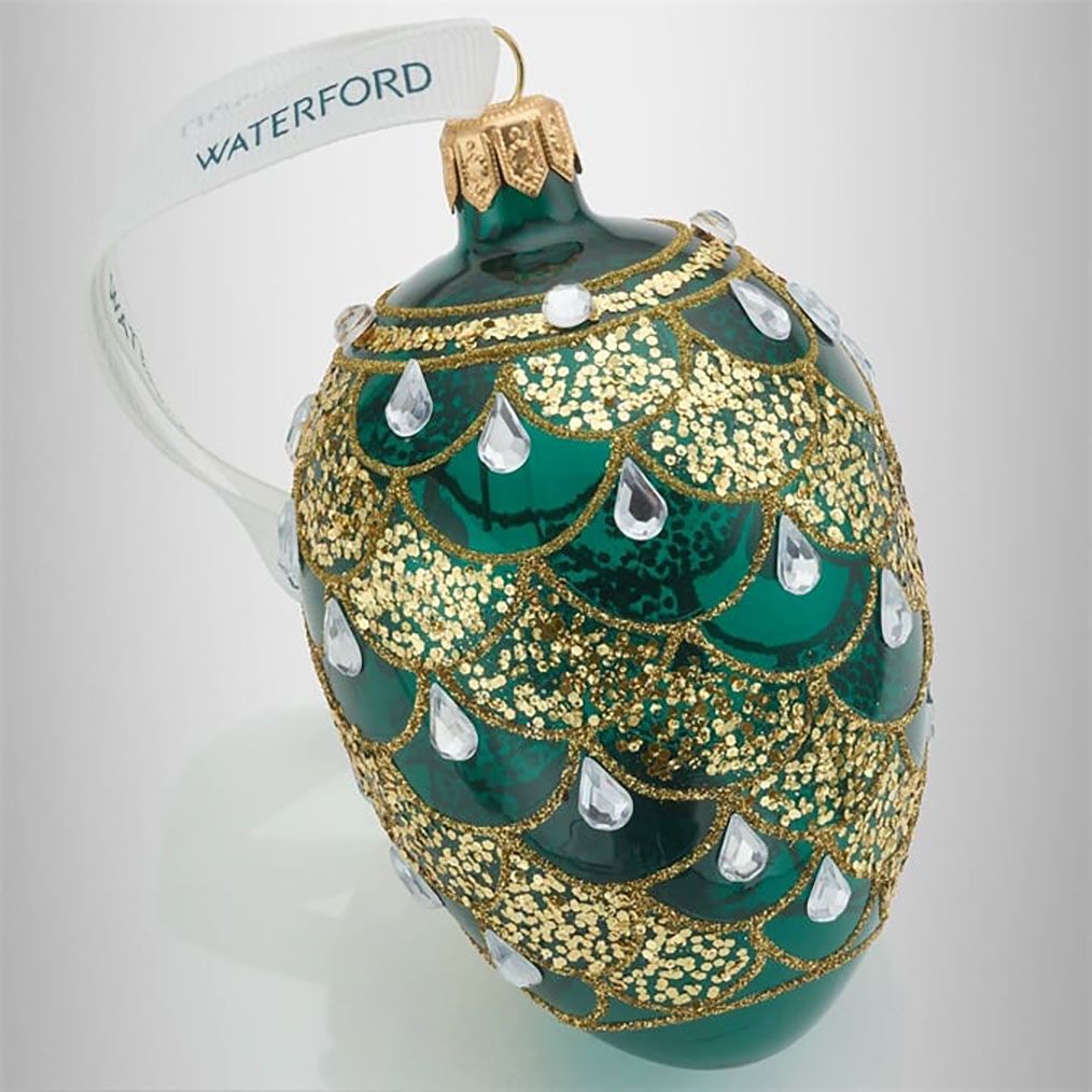 Waterford Holiday Heirlooms blue&amp;gold oval ornament, MPN: 1080353, UPC: 701587493079