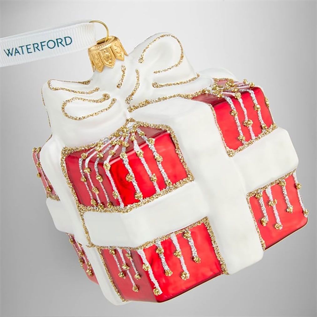 Waterford Holiday Heirlooms red present ornament, MPN: 1080351, UPC: 701587493055