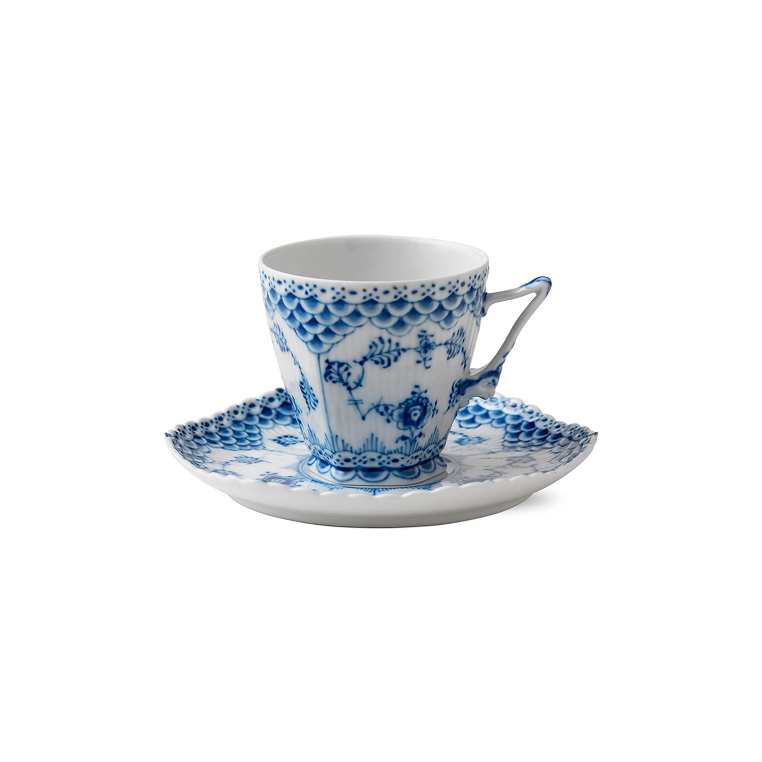 Royal Copenhagen Blue Fluted Full Lace Cup and Saucer 14 cl, MPN: 1017226, UPC: 5705140158868