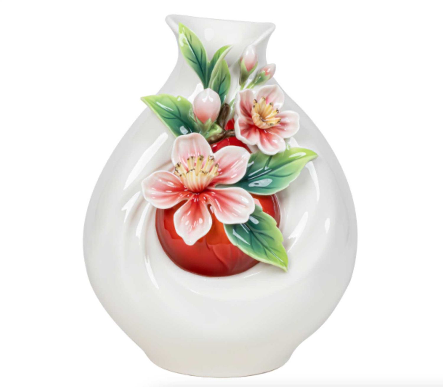 Franz Porcelain Prosperity For The Whole Family Begonia Design Sculptured Porcelain Vase, MPN: FZ03…