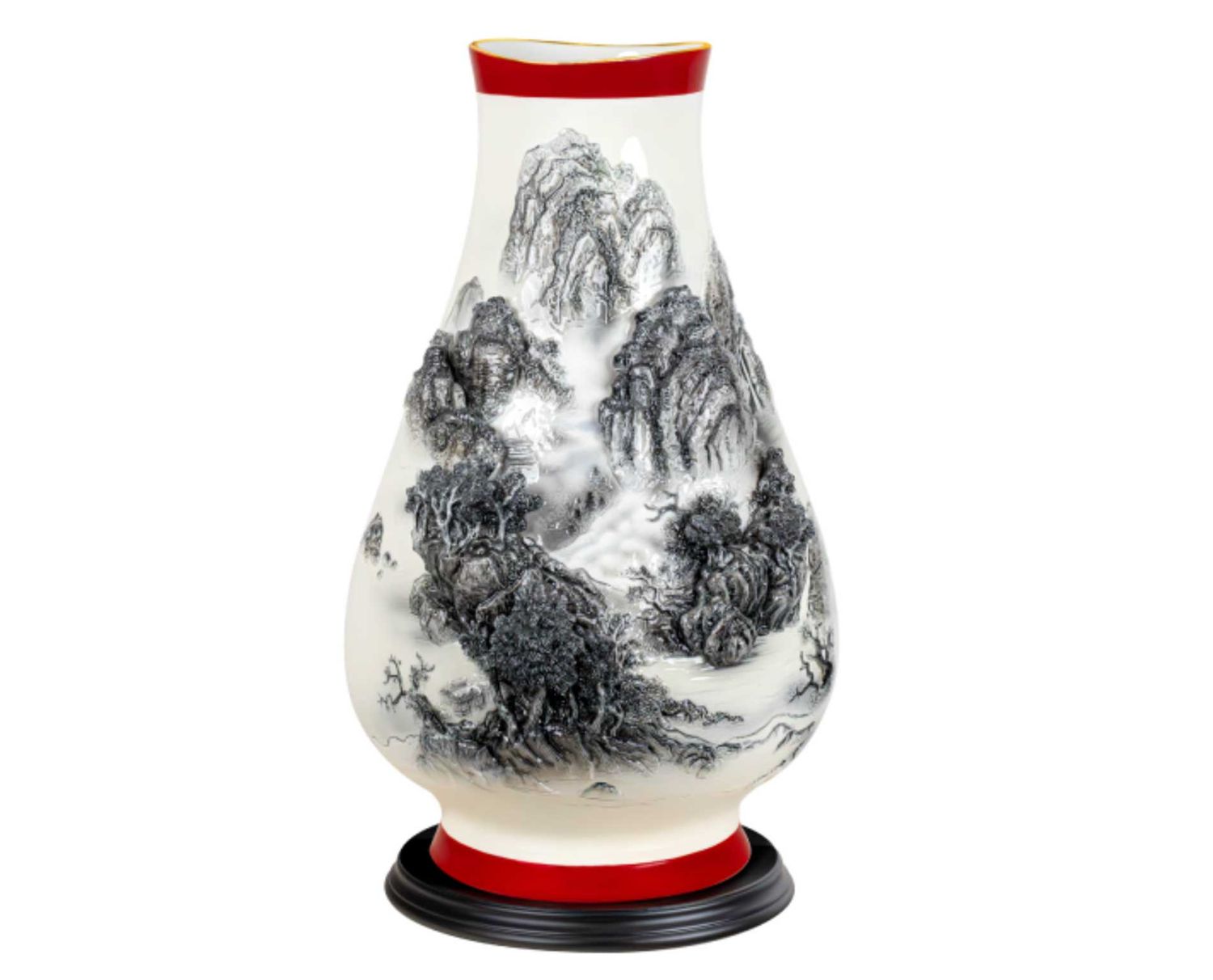Franz Porcelain Ease On The Mountain Heights Landscape Porcelain Vase, MPN: FZ04007