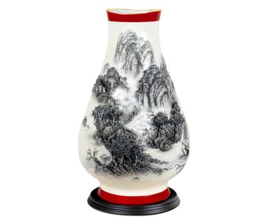 Franz Porcelain Ease On The Mountain Heights Landscape Porcelain Vase, MPN: FZ04007