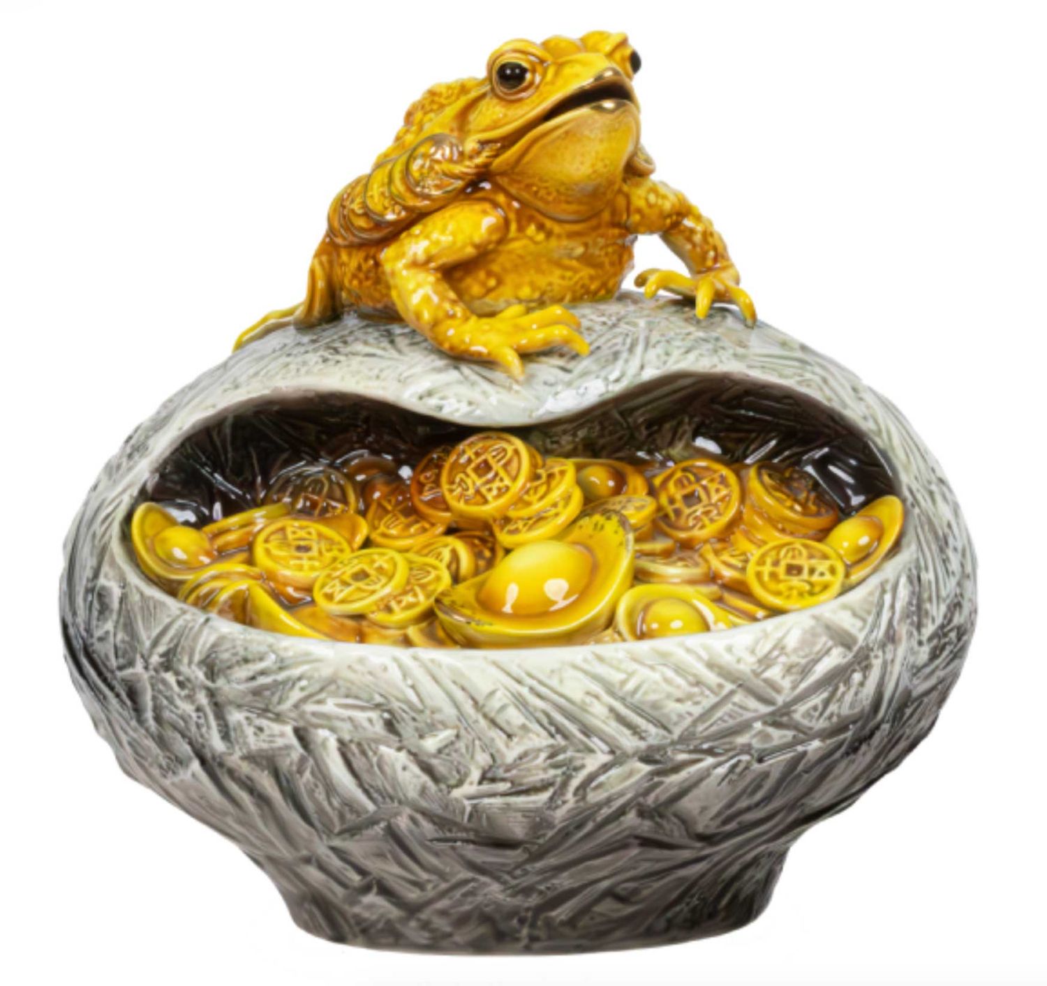 Franz Porcelain Wealth From All Directions Golden Toad Design Sculptured Porcelain Figurine, MPN: F…