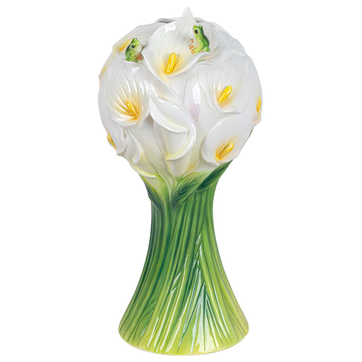 Franz Porcelain Making A Name Know To The World Calla Lily Sculpture Porcelain Vase, MPN: FZ04012