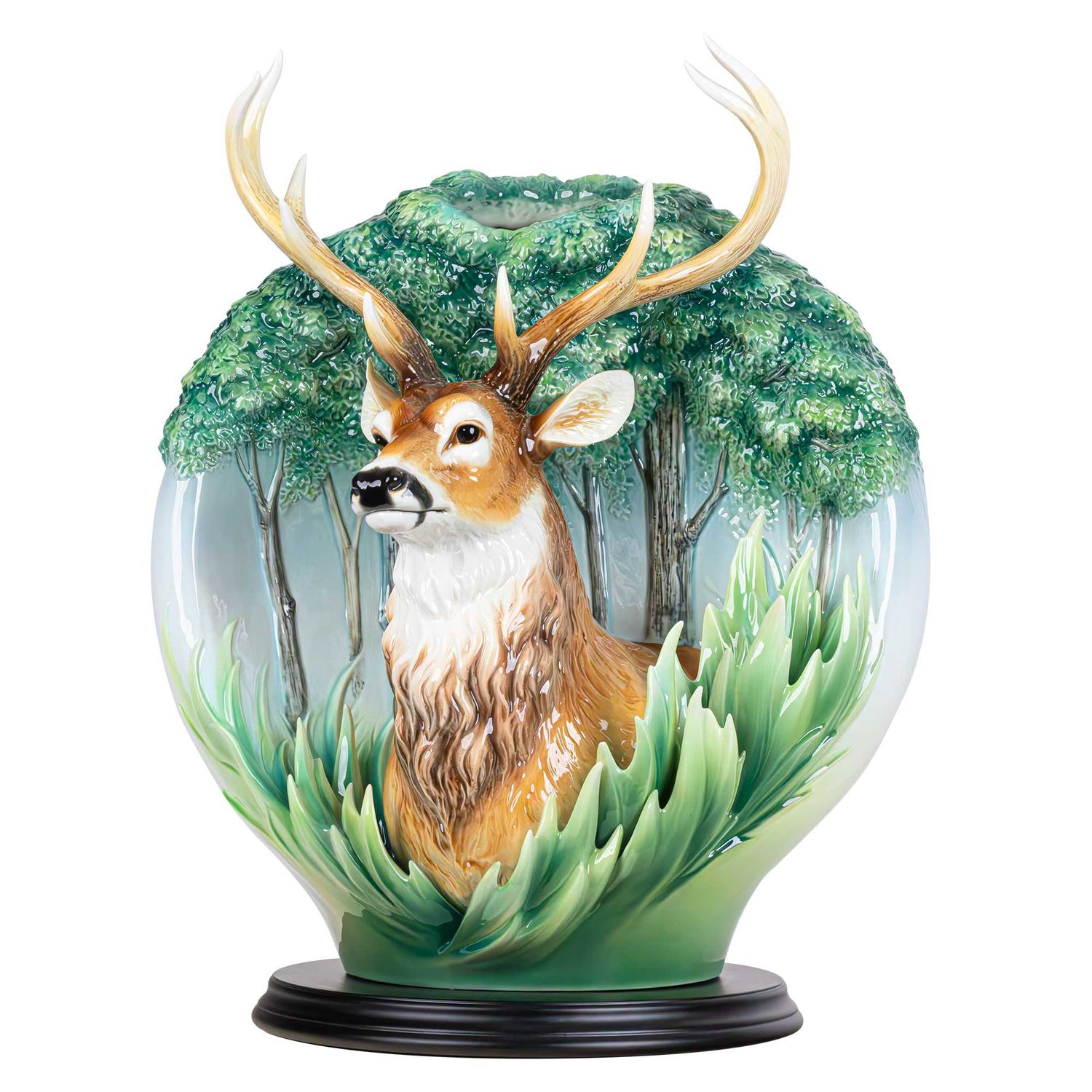 Franz Porcelain Kingly Demeanour Stag Porcelain Vase, MPN: FZ04013