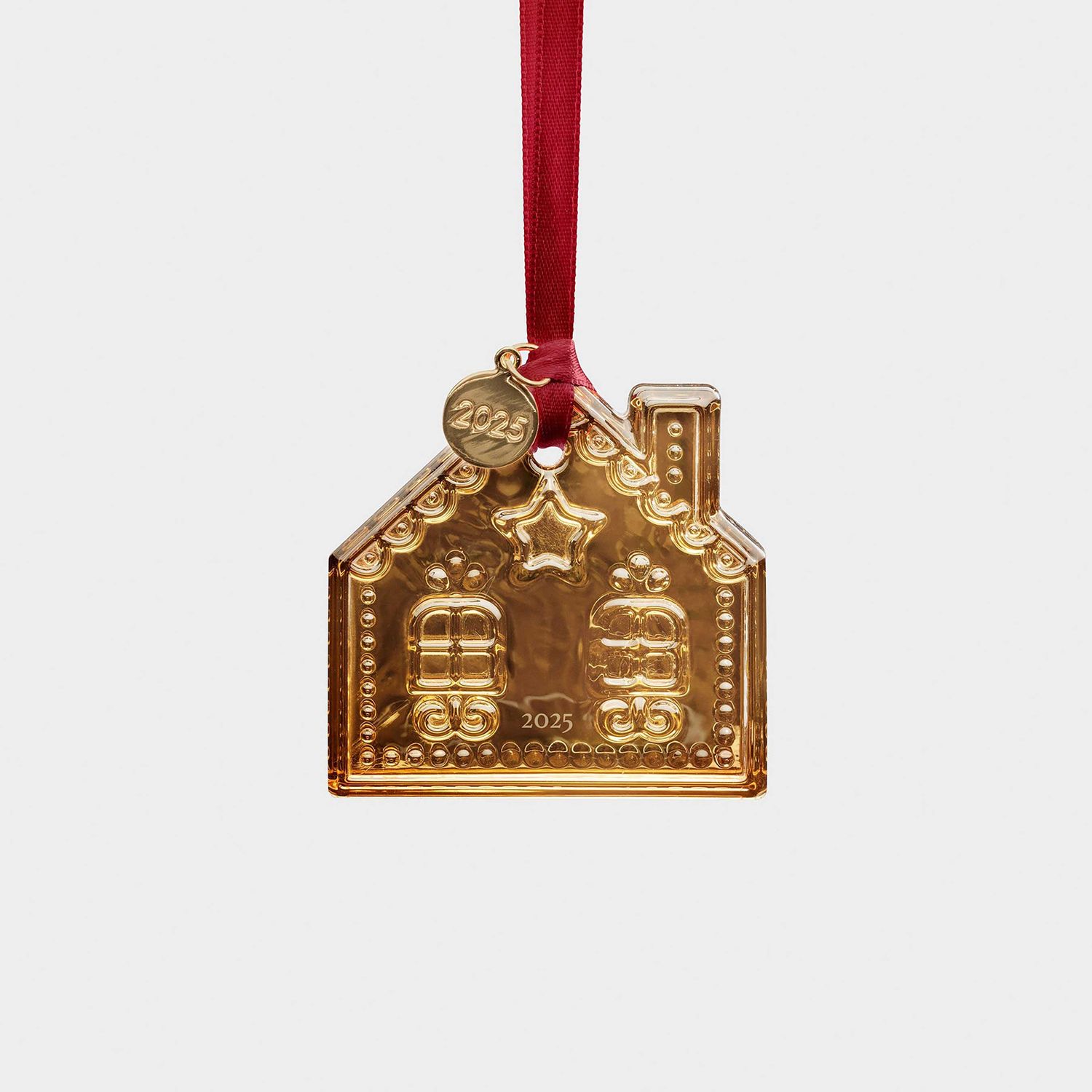 Orrefors 2025 Annual Holiday Ornament Gingerbread House 21K Gold 6490836, 7321646118212