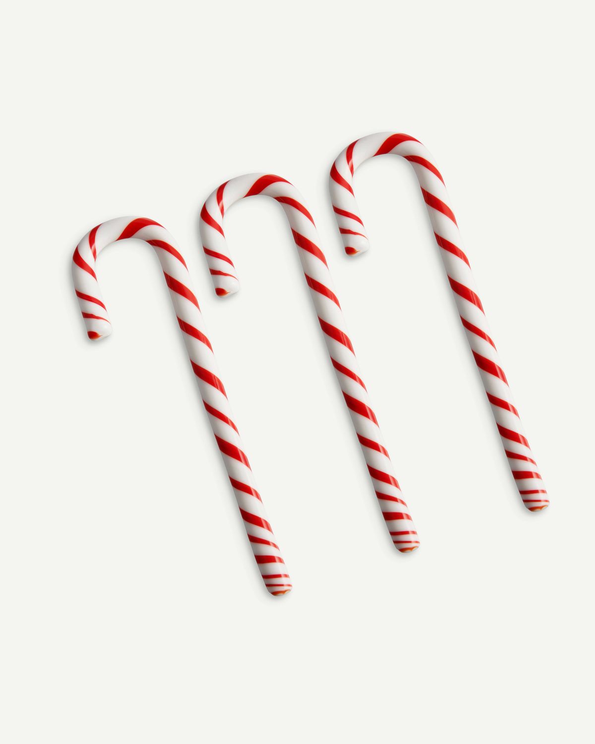 Kosta Boda Polka Candy Cane White Red Set of 3 7092560, 7321646119660