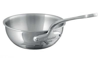 Mauviel M-Cook Curved Splayed Sautepan with Loop 9 1/3 Inch 521225, 3574905212259
