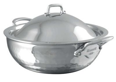 Mauviel M-Elite Curved Splayed Sautepan with Loop 7 4/5 Inch 527221, 3574905272215
