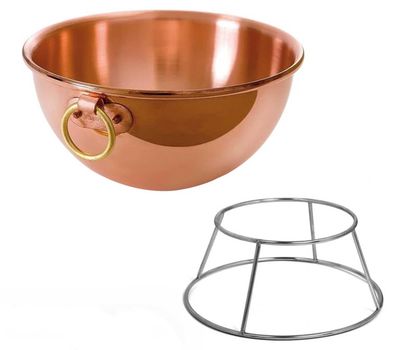 Mauviel M-Passion Copper Egg White Beating Bowl with Ring &amp; Support 2.8-Qt 219121, 3574902191212