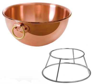 Mauviel M-Passion Copper Egg White Beating Bowl with Ring &amp; Support 7.7-Qt 219131, 3574902191311