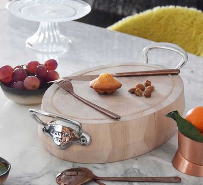 Mauviel Savoir Vivre Chopping Block with Cast Stainless Steel Handles 10.2-In 10.2 Inch 720026, 357…