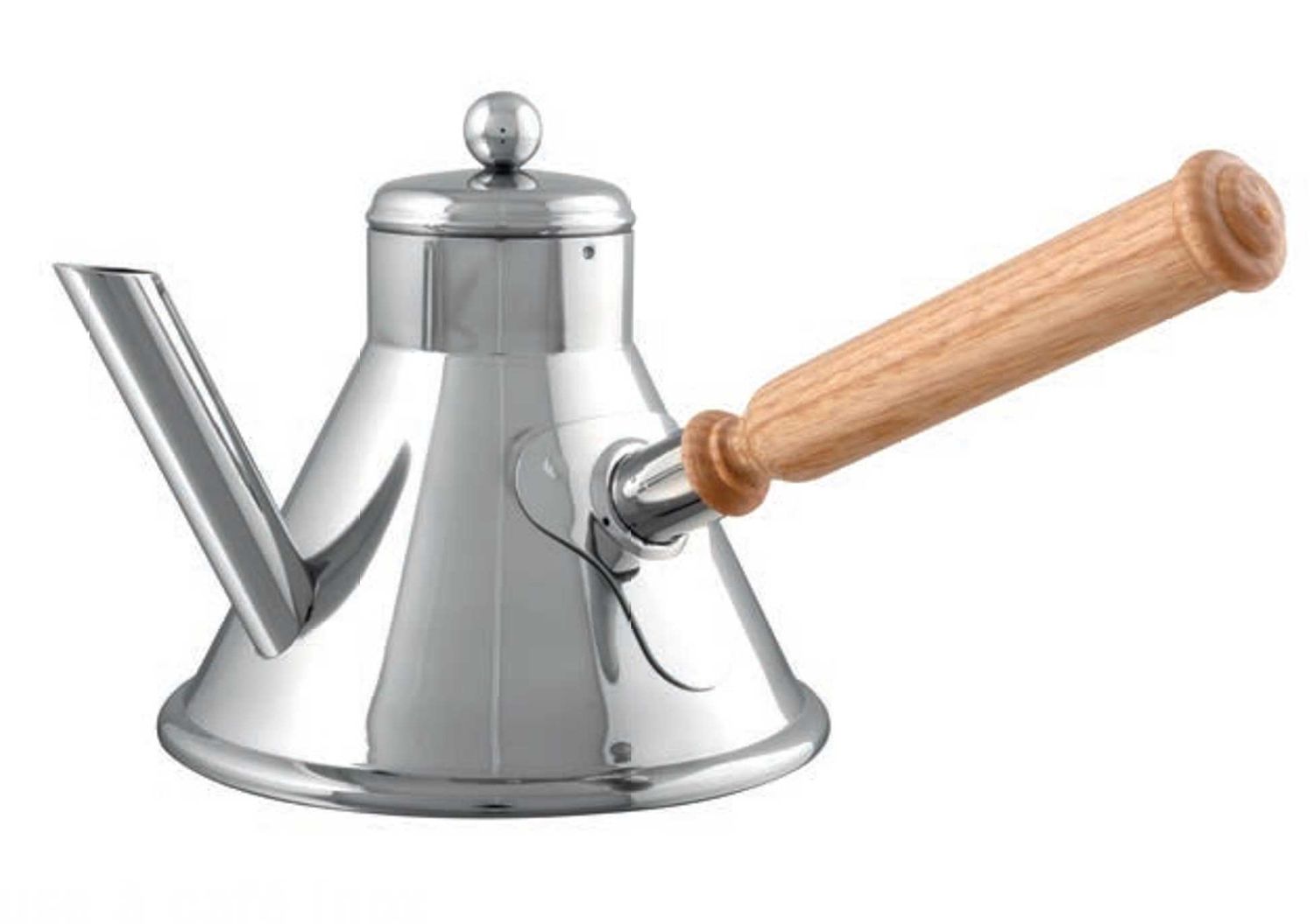 Mauviel M-Tradition Brushed Stainless Steel Coffee Pot with Wood Handle 1-Qt 447001, 3574904470108