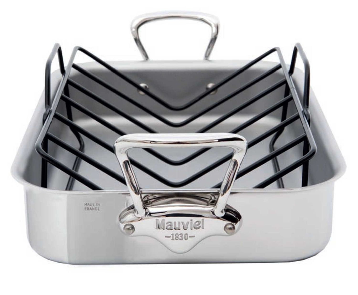 Mauviel M-Cook Roasting Pan with Rack 15.7 x 12 Inch 521715, 3574905217414