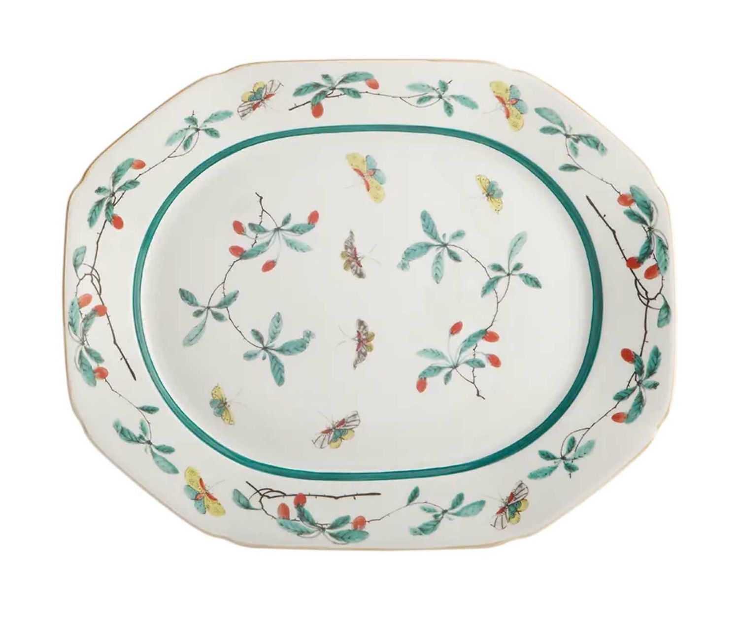 Mottahedeh Famille Verte Octagonal Platter Y1681A