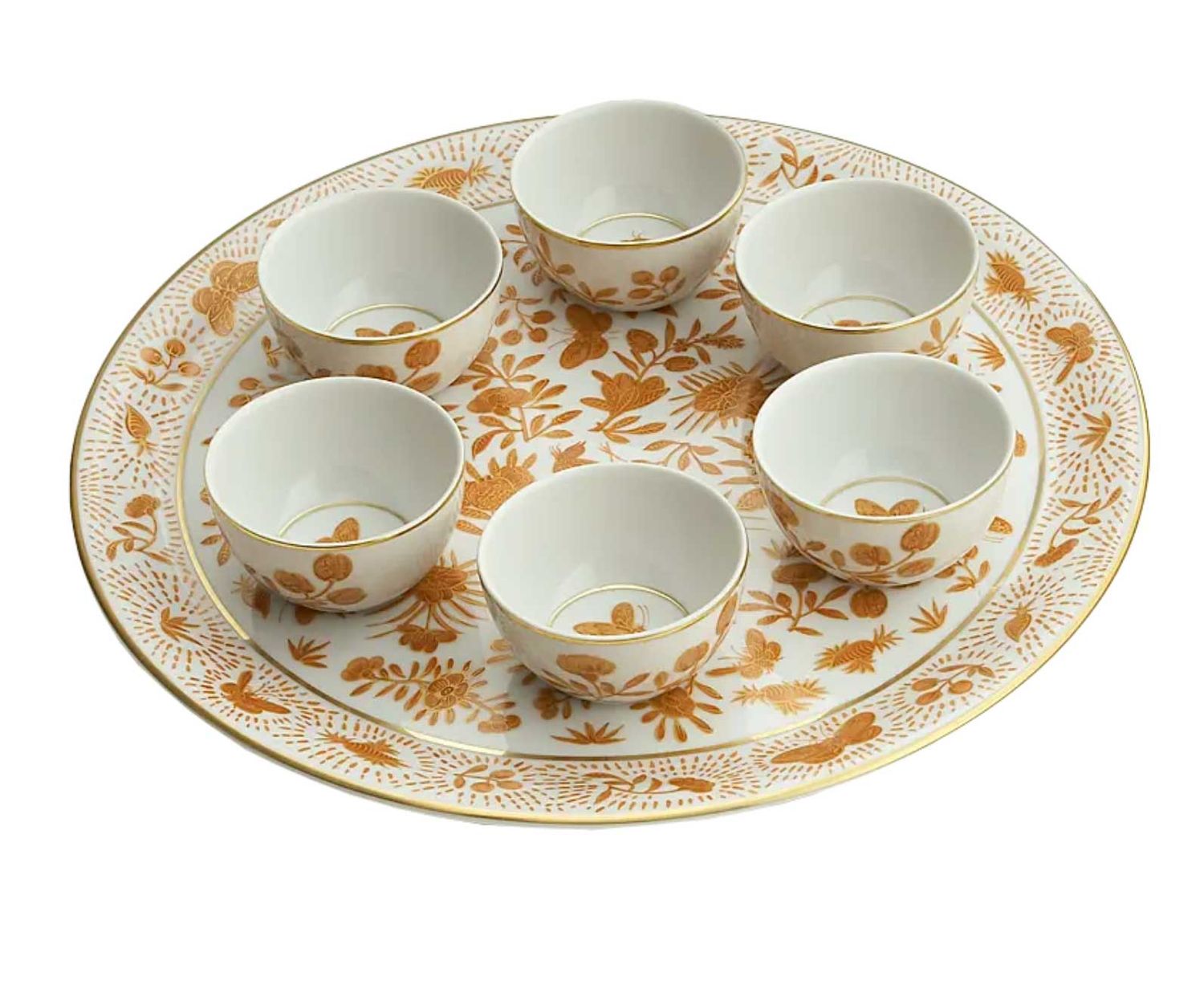 Mottahedeh Sacred Bird &amp; Butterfly Seder Plate Set HC649