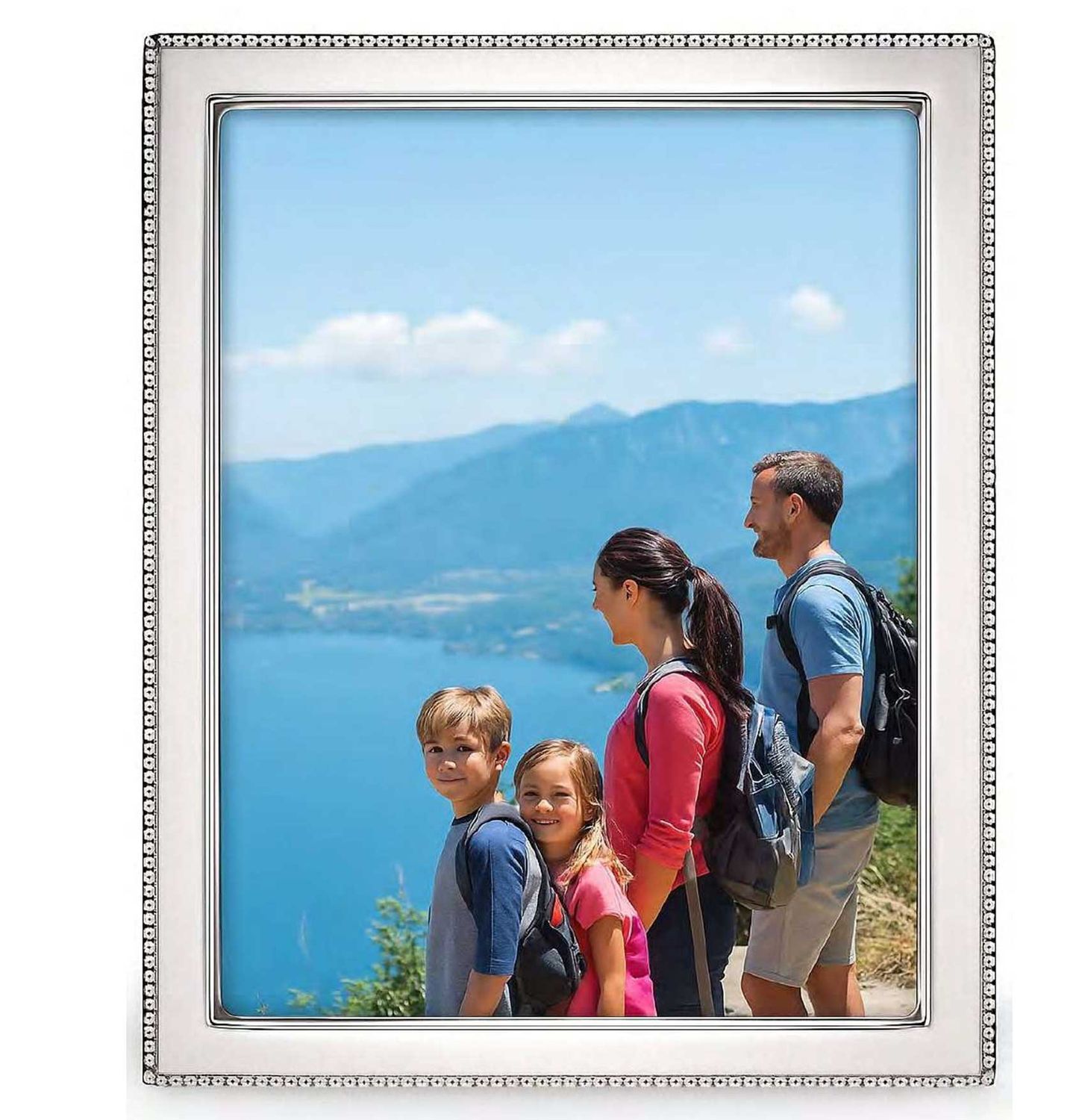 Cunill America Contemporary Beaded 8 x 10 Inch Picture Frame .925 Sterling, MPN: 86780