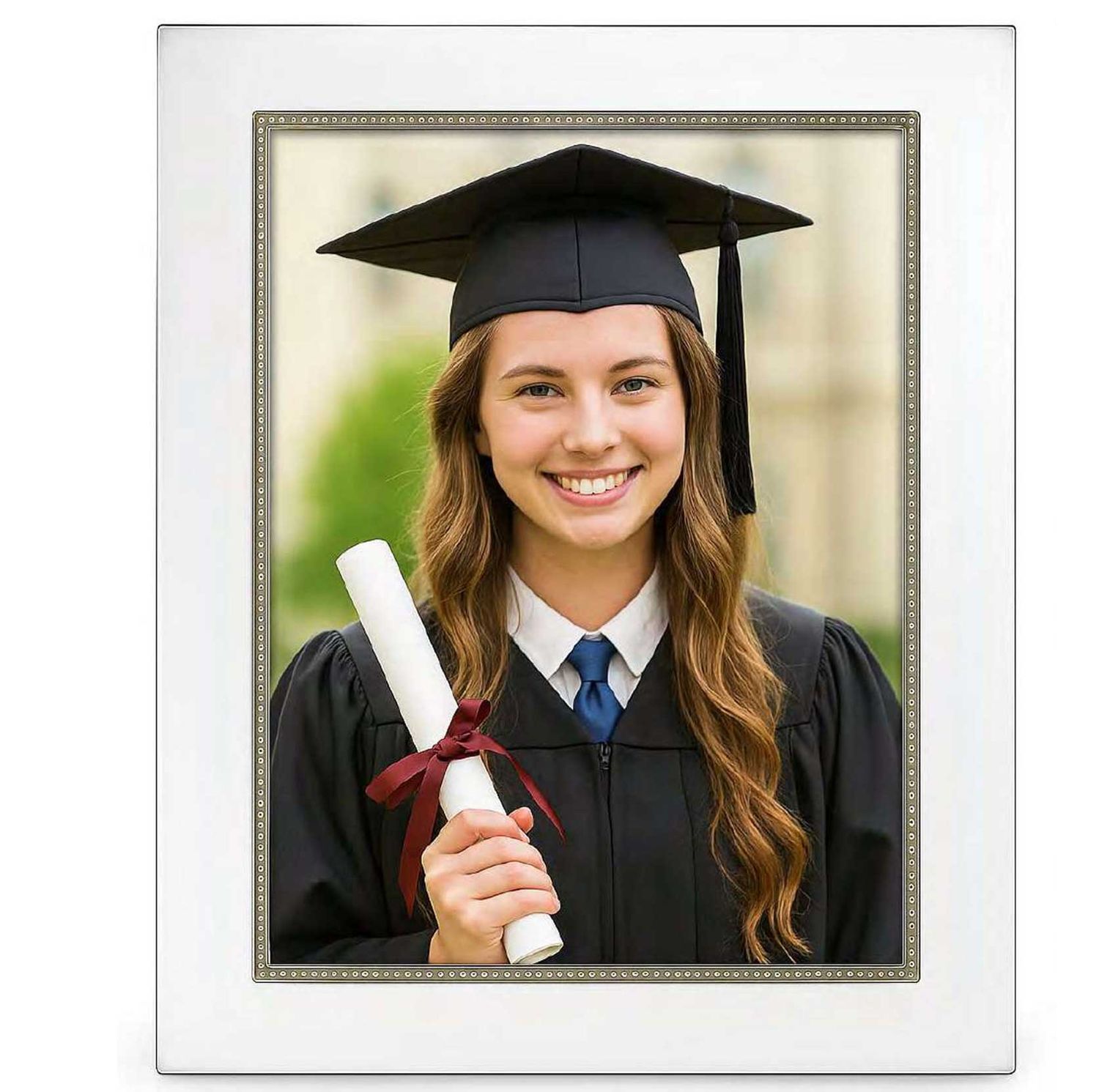 Cunill America Tiffany Bead 8 x 10 Inch Picture Frame .925 Sterling, MPN: 9280