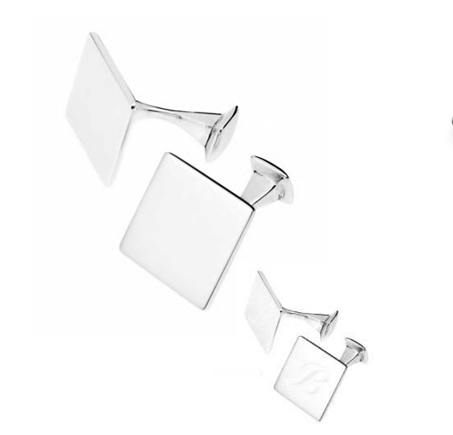 Cunill America Square Plain Cuff Links .925 Sterling, MPN: 17