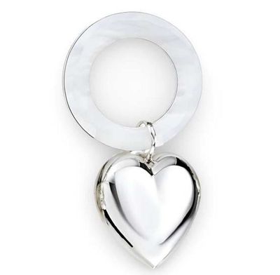 Cunill America Heart Teething Rattle .925 Sterling, MPN: 200081