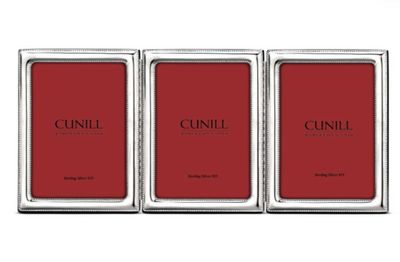 Cunill America Pearls Hinged Triple 5 x 7 Inch Picture Frame .925 Sterling, MPN: 81457T