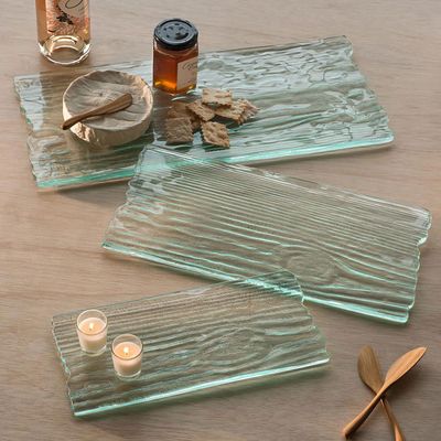Annieglass Grove Large Plank Cheese Board 15 x 8 Inch, GE200, 690432200668
