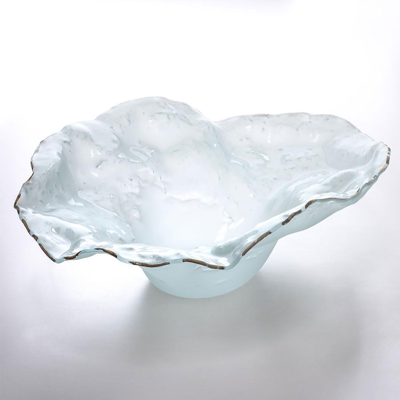 Annieglass Water Sculpture Bowl 28 x 20 x 8.5 Inch, F520G, 690432520216