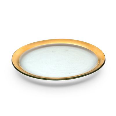 Annieglass Roman Antique Gold Dinner Plate 10 Inch, G106, 690432106113