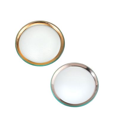 Annieglass Roman Antique Platinum Hors d'Oeuvre Plate 6 Inch, P099, 690432557120