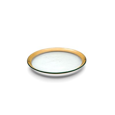 Annieglass Roman Antique Platinum Salad Plate 8.75 Inch, P102, 690432102122