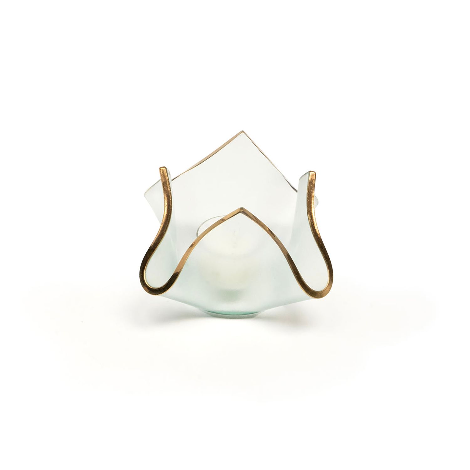 Annieglass Handkerchief Votive 4 x 4 x 3 Inch, HV100G, 690432100272