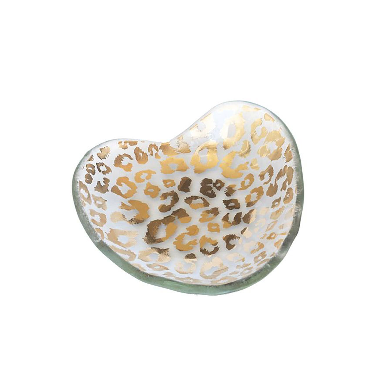 Annieglass Cheetah Heart Bowl 5 Inch, CSH503G, 690432503516