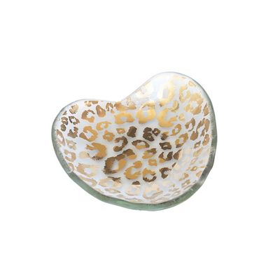 Annieglass Cheetah Heart Bowl 5 Inch, CSH503G, 690432503516