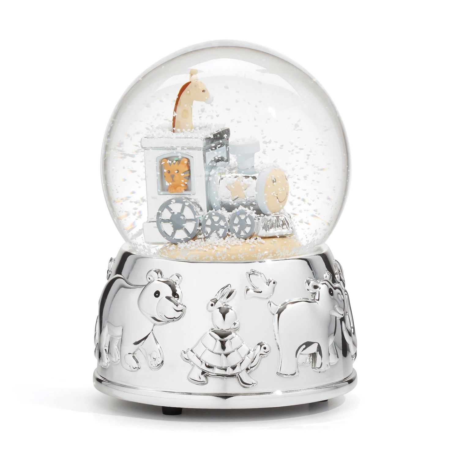 Reed and Barton Animal Train Silverplate Snowglobe 897384 735092269997