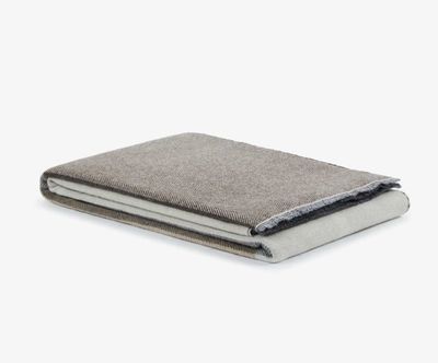 Lanerossi Ascot Plaid in Virgin Wool and Cashmere Throw Beige
