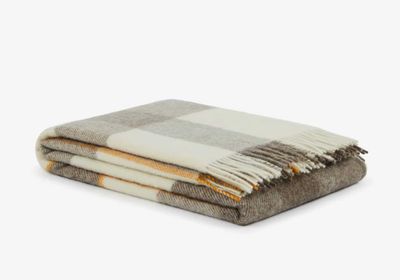 Lanerossi Nelson plaid in Pure Wool Throw Arancio