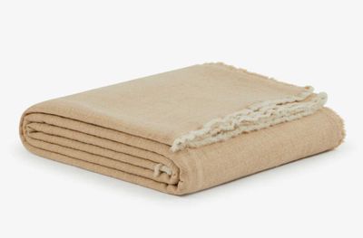Lanerossi Zebio Washable Lana Wool Blanket Queen Beige